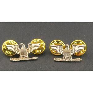 2x Korean War/Vietnam Era Sterling Silver US Army Colonel Mini Rank Insignia Pin